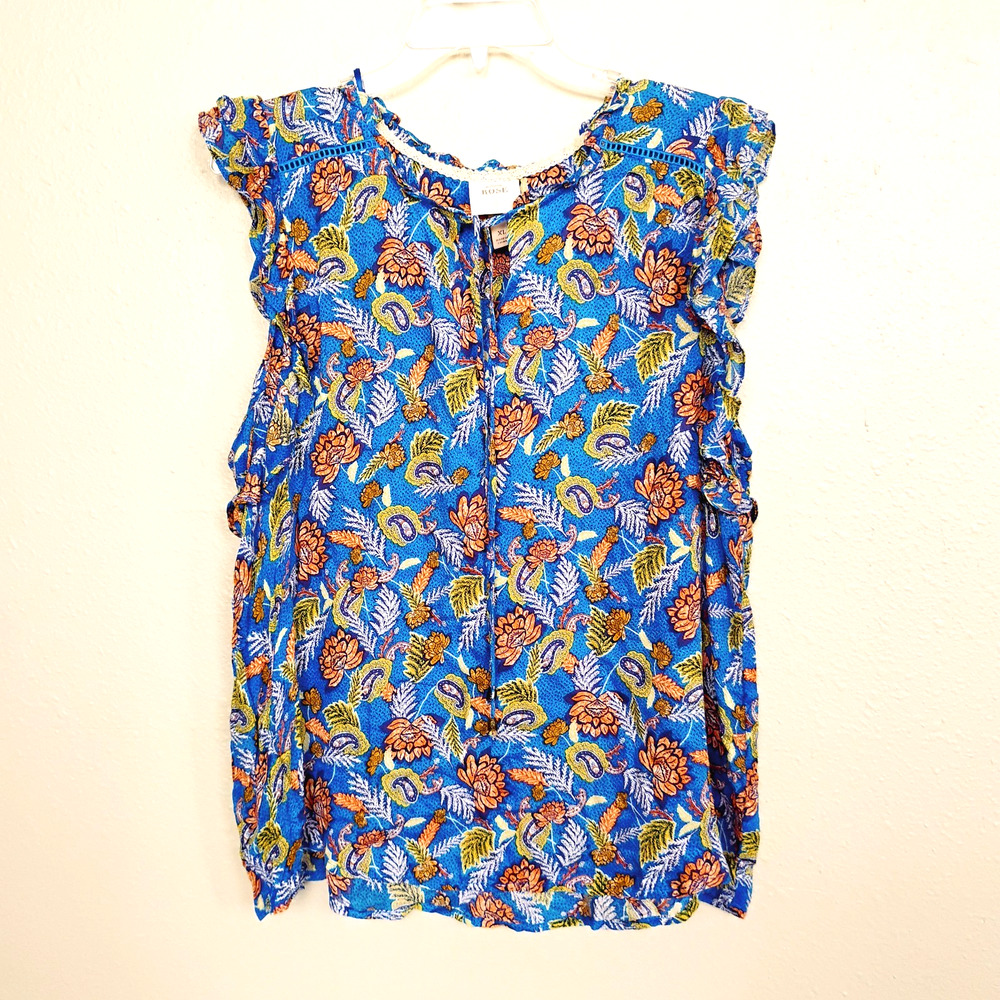 Knox Rose Blouse Sleeveless Rayon Top ~ Size XL